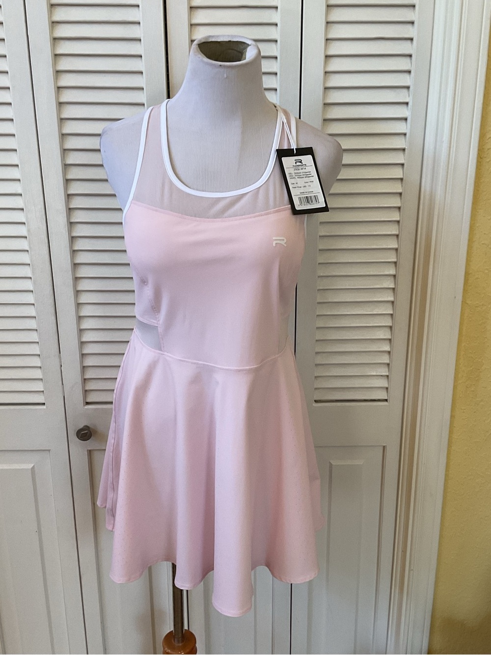 Ramsports Light Pink Mesh-Panel Women's Athletic Dress
